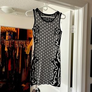 Super cute fitted love culture black and white house dress